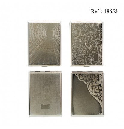 Slim Cigarette Case metal assorted per 8 pcs 