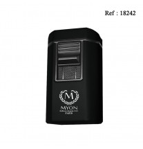 Briquet MYON Cigare quadruple jet Noir & emporte pièce/coupe-cigare