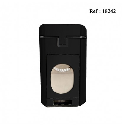 Briquet MYON Cigare quadruple jet Noir & emporte pièce/coupe-cigare