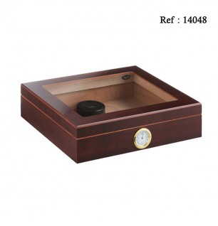 humidor brown glasstop 260 x 220 x 65 mm