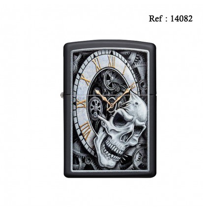 Zippo lighter Skull Clock