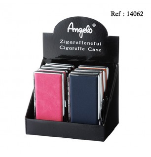 Cigarette case 100mm 4 colors assoted in display on 8 pcs