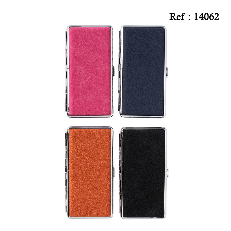 Cigarette case 100mm 4 colors assoted in display on 8 pcs