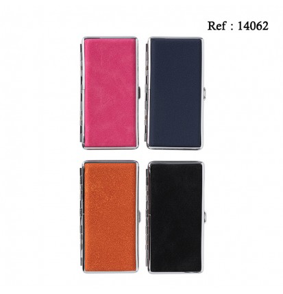 Cigarette case 100mm 4 colors assoted in display on 8 pcs