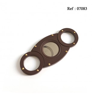 Cigar cutter stainless steel brown mat