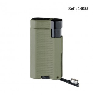 Briquet double jet Winjet kaki avec emporte pièce