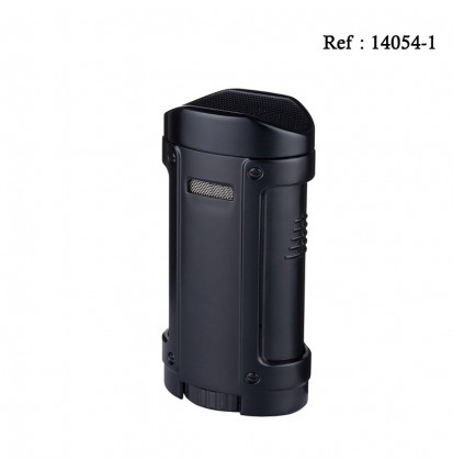 Briquet quadruple jet Eurojet noir avec repose cigare