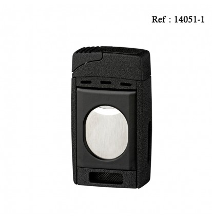 Briquet double jet Winjet noir avec coupe cigares Ø 58 mm