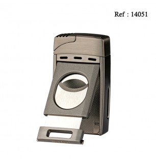 Briquet double jet Winjet anthracite avec coupe cigares Ø 58 mm