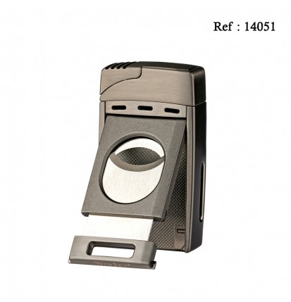 Briquet double jet Winjet anthracite avec coupe cigares Ø 58 mm