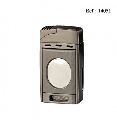 Briquet double jet Winjet anthracite avec coupe cigares Ø 58 mm