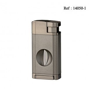 Briquet double jet Winjet anthracite avec coupe cigares lame en V