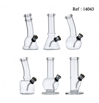 mini glass bong 13cm, display of 6