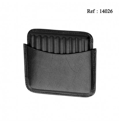 Black leather case 10 cigarillos