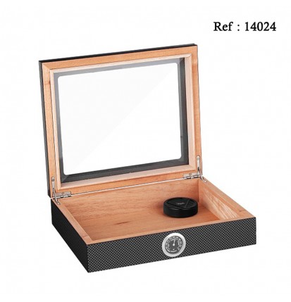 Carbon glass cigar humidor