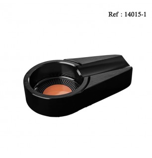 Black metal cigar ashtray for 1 cigar Ø 68 mm