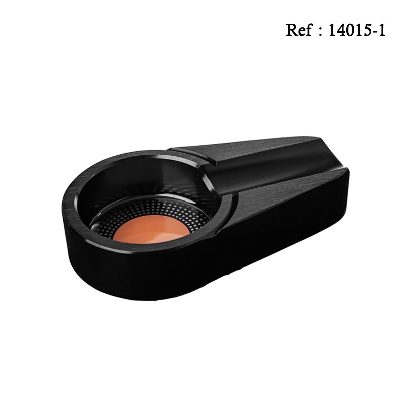 Black metal cigar ashtray for 1 cigar Ø 68 mm