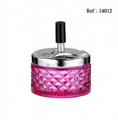 spinning ashtray glass Pink Ø 9.5 cm