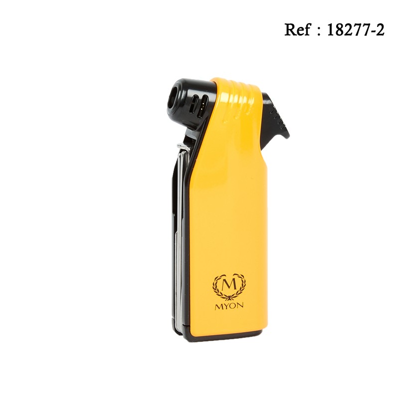 Briquet MYON Pipe Piezo Jaune, avec accessoires