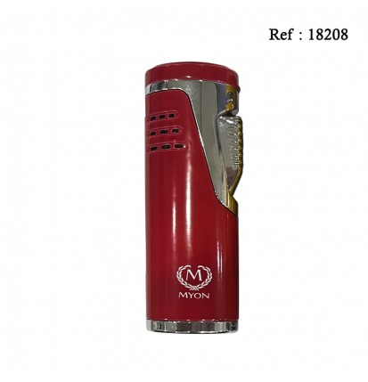 Briquet MYON Double Jet Rouge, avec emporte pièce