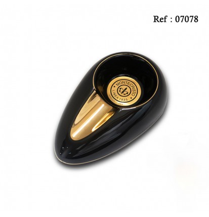 cigar ashtray ceramic black/gold for 1 cigare