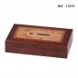 Cigar humidor burl wood finish cigar intarsia for 10 cigars