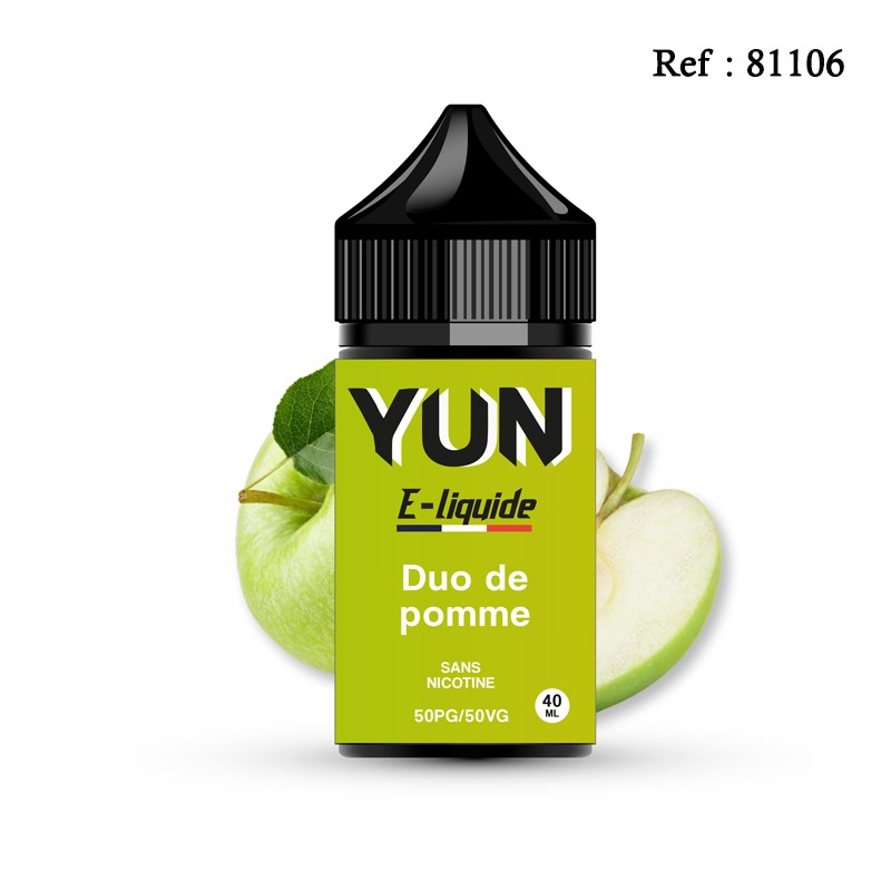 E-liquide YUN Duo de pomme 40mL + boosters