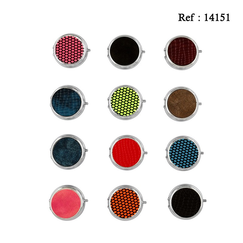 Pocket ashtray PU 12 colors Ø 5cm assorted per 12 pcs