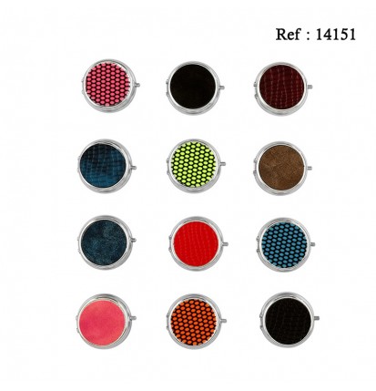 Pocket ashtray PU 12 colors Ø 5cm assorted per 12 pcs