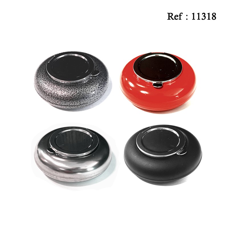 Pocket ashtray 4 colors ass Ø 6cm, diplay of 12pcs