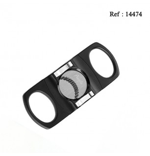 Plastic cigar cutter black  2 klingen ring 70