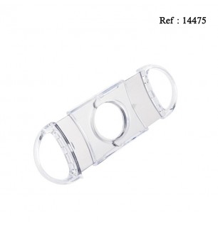 Plastic cigar cutter transparent 2 blades ring 60