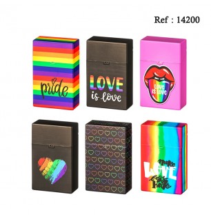 Cigarette box Love Designs assorted per 12 pcs