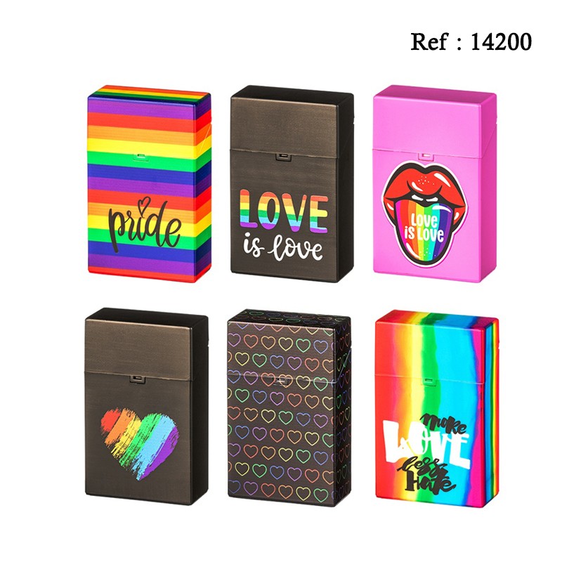 Cigarette box Love Designs assorted per 12 pcs