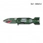 Couteau 6 cm Angry Shark Vert, avec clip ceinture, forme obus