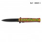 Knife 9 cm Black Rasta/Leaves with clip