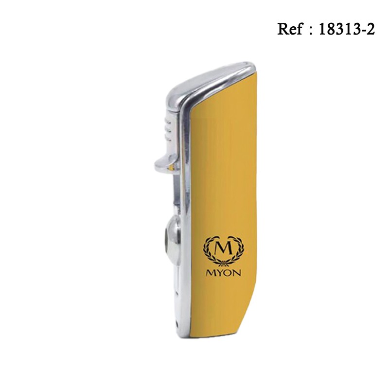 3 Jet flame lighter MYON Jaune with piercer