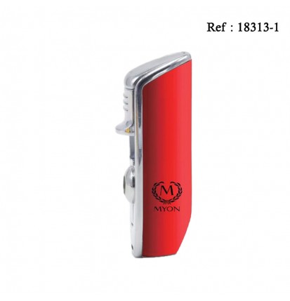 3 Jet flame lighter MYON Red with piercer