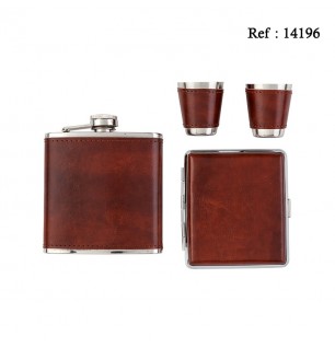 Gift Set Flask 180 ML with cigarette case