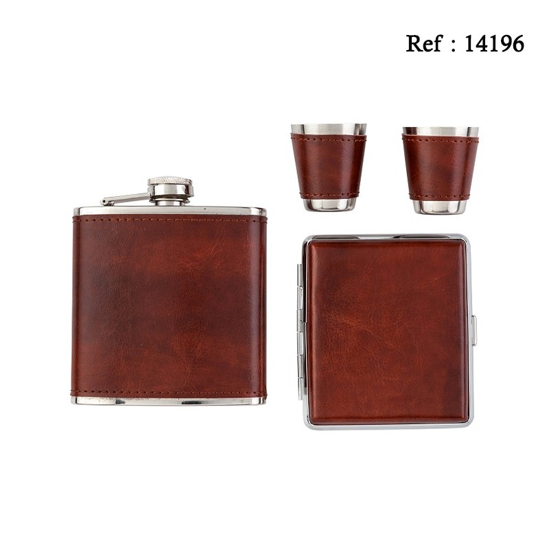 Gift Set Flask 180 ML with cigarette case