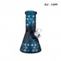 Bang 20 cm en verre Noir Mat/Bleu Ø 4cm, avec 2 chillum