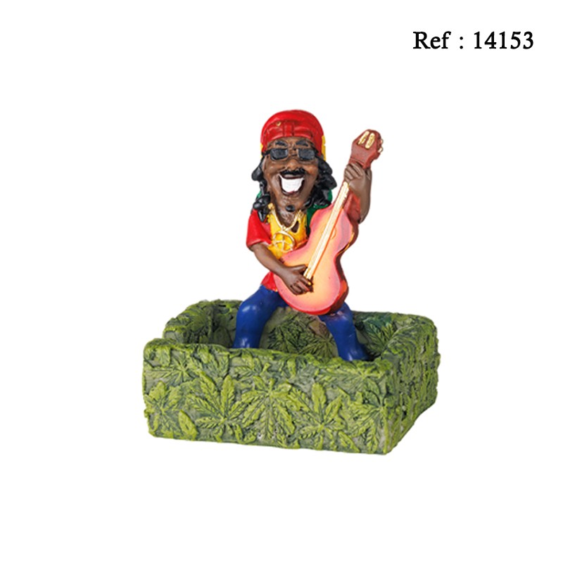 Table lighter resine Rasta with guitar, 80 x 60 x 90 mm