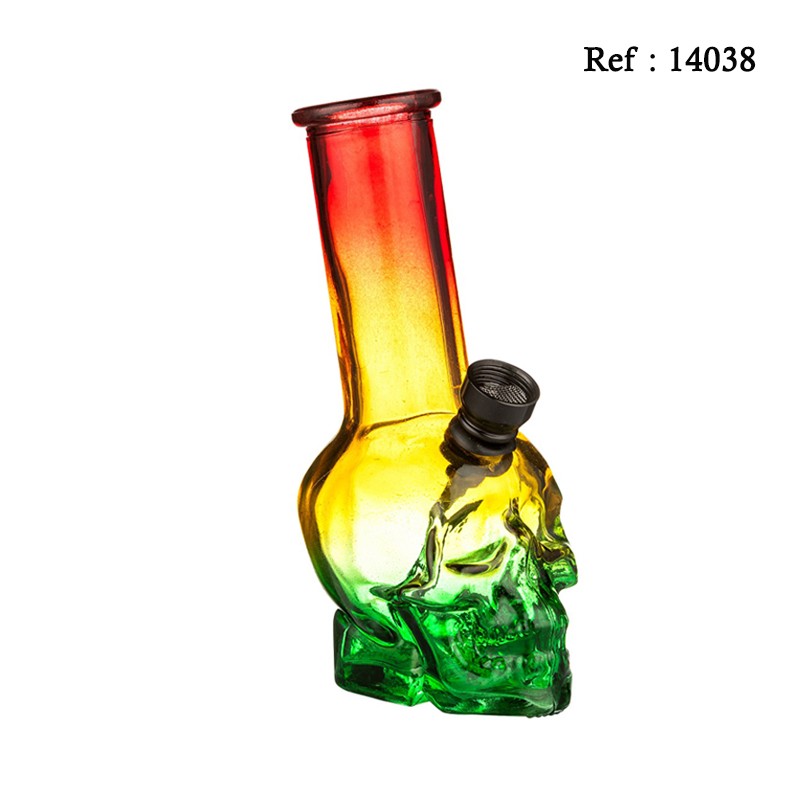 Bang 14.5cm en verre Skull, couleurs assorties Ø 30 mm