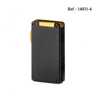 Eurojet lighter Double Jet black/gold with cigar punch