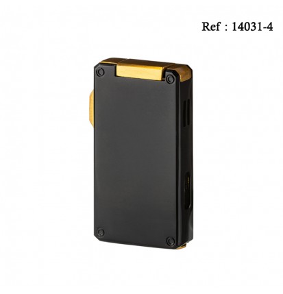 Eurojet lighter Double Jet black/gold with cigar punch