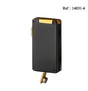 Eurojet lighter Double Jet black/gold with cigar punch