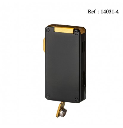 Eurojet lighter Double Jet black/gold with cigar punch