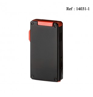 Eurojet lighter Double Jet black/red with cigar punch