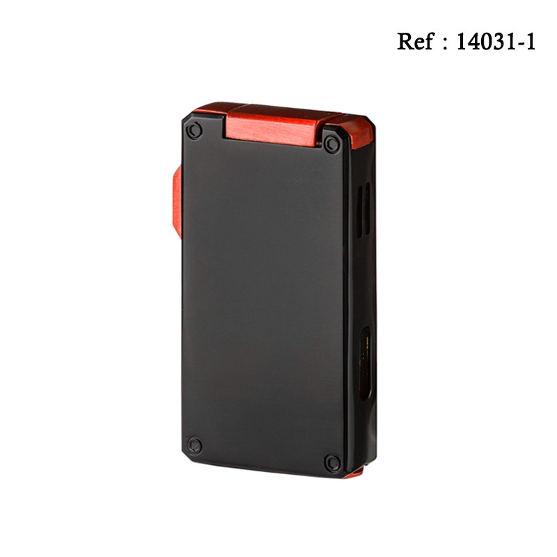 Eurojet lighter Double Jet black/red with cigar punch