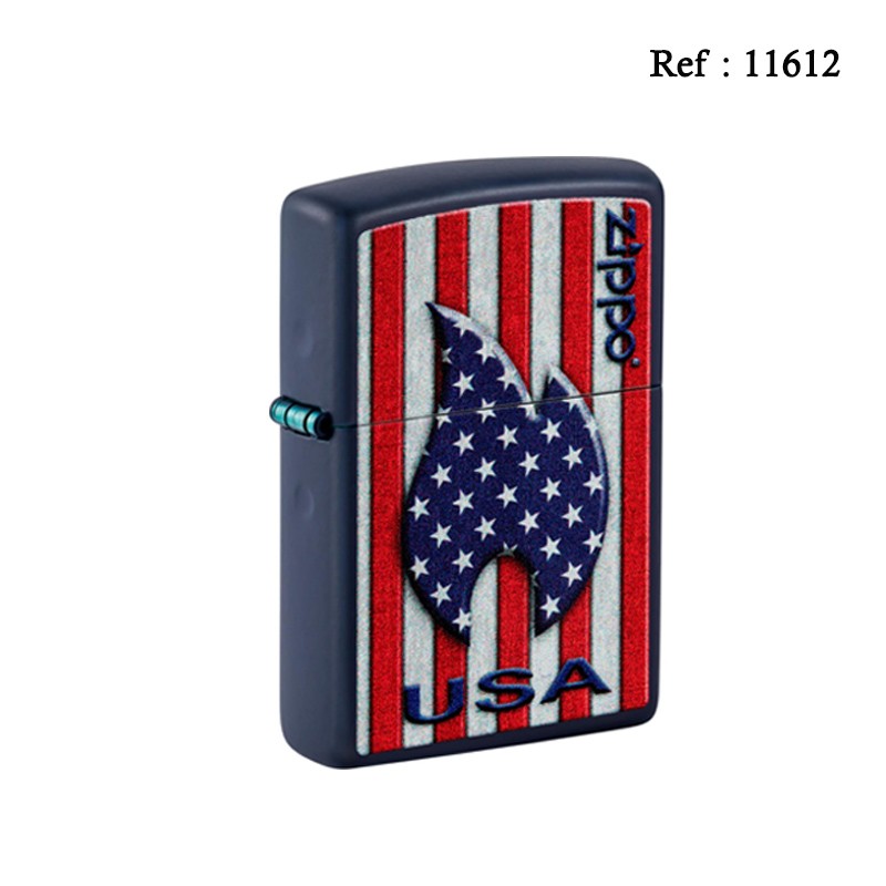 lighter ZIPPO black mat Patriotic Flame